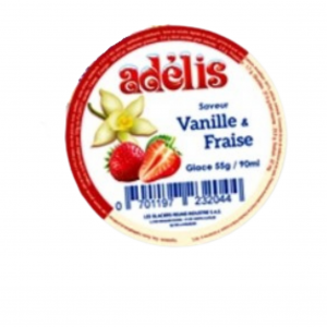 Glace Fraise/ Vanille en Pot 55g - ADELIS