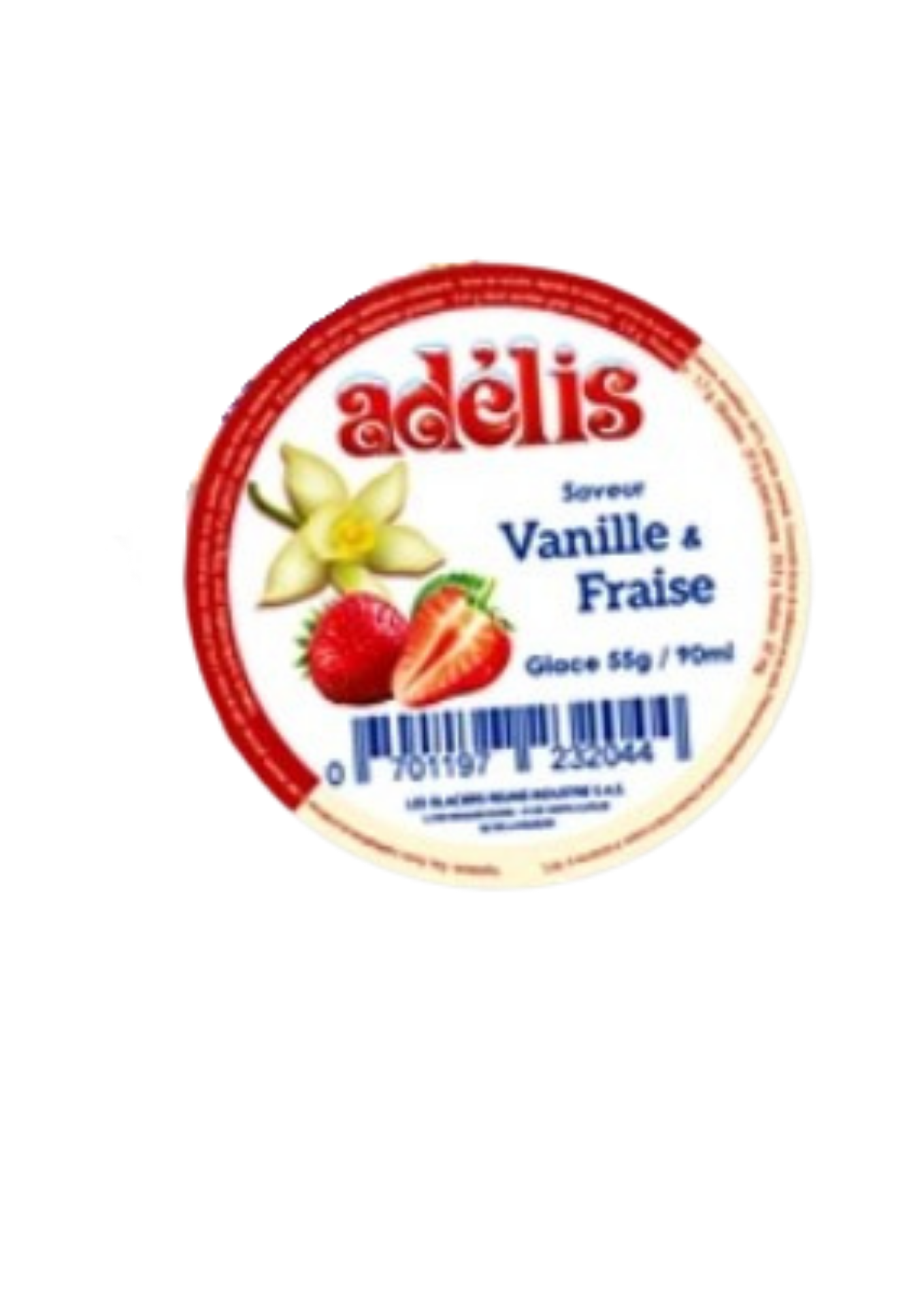 Glace Fraise/ Vanille en Pot 55g - ADELIS